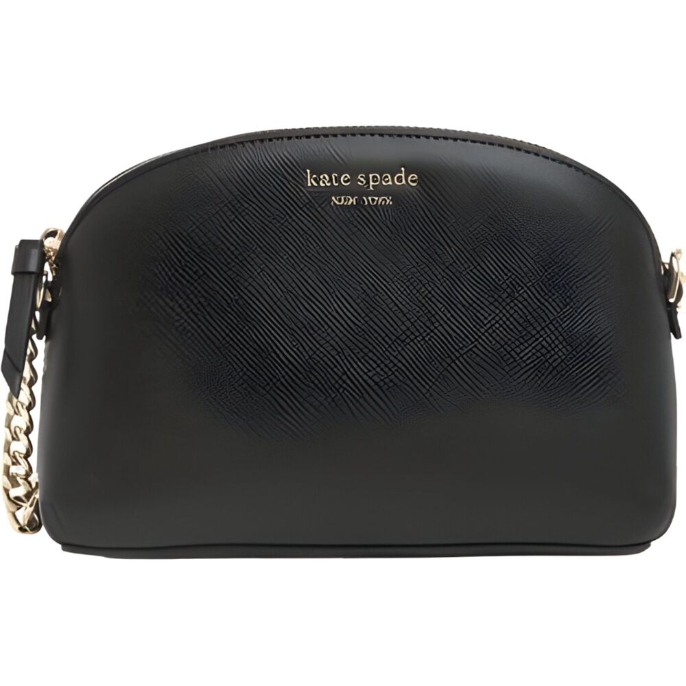 Kate Spade EUC Cameron Street Hilli Leather Crossbody Black Dome Chain Strap